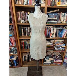 J. Crew Women’s Size 0 Cotton Tan Faux Belted Midi Sleeveless Dress Workwear